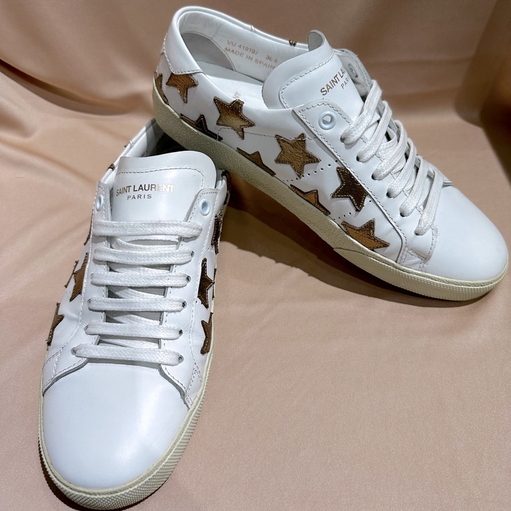 Saint Laurent Court Classic Sneakers Size 36 1/2 - Picture 1 of 8